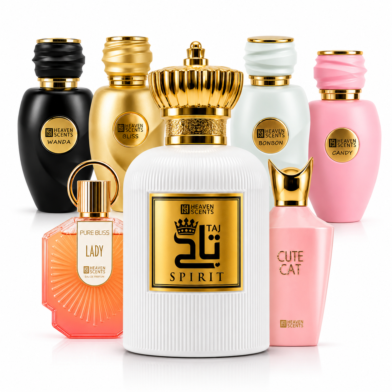Best Feminine Bundle by Heaven Scents, seven luxury perfumes gift set for women