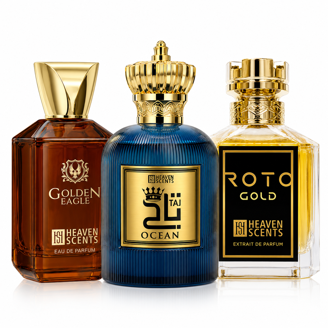 Taj Ocean, Roto Gold and Golden Eagle perfume bundle by Heaven Scents