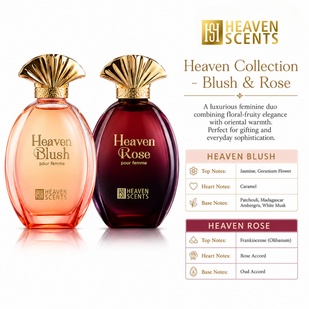Heaven Blush and Heaven Rose perfume set by Heaven Scents