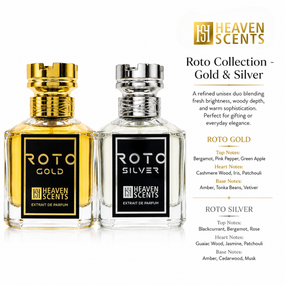 Roto Gold and Roto Silver perfume set by Heaven Scents
